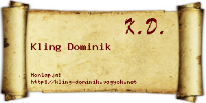 Kling Dominik névjegykártya